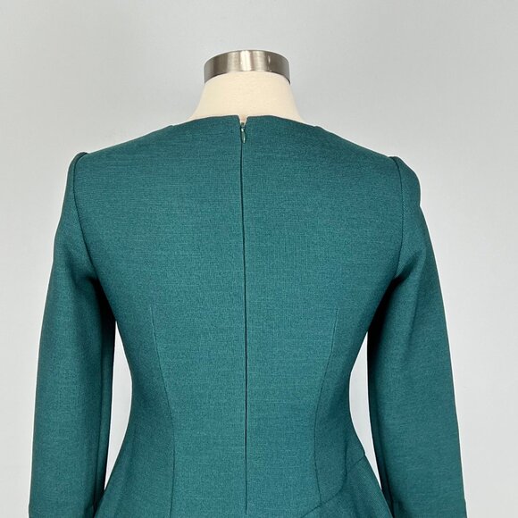 Eliza J Womens Petite Emerald Green Tiered Ruffle Knit Dress 3/4 Sleeve size 4P - Picture 8 of 12